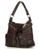 Torebka skórzana na ramię pockets old pelle lavata - MARCO MAZZINI ciemny brąz