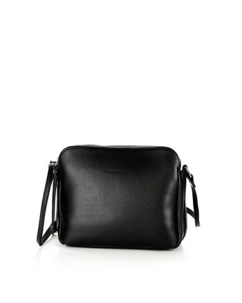 Torebka skórzana crossbody listonoszka dwie komory - MARCO MAZZINI czarna