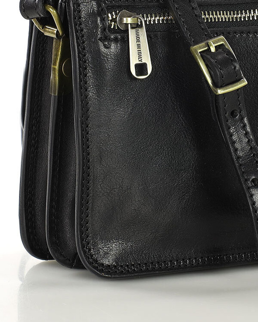 Torba skórzana kwadratowa premium Florence bag - MARCO MAZZINI czarna