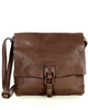 Torebka skórzana listonoszka stylowy minimalizm ala messenger leather bag - MARCO MAZZINI brąz