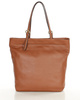 Torebka shopperka premium z miękkiej skóry cielęcej MARCO MAZZINI brązowa camel