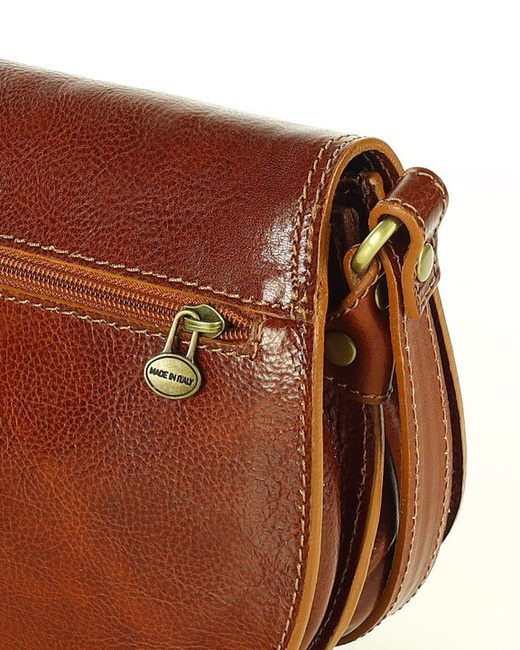 Włoska listonoszka damska skóra naturalna MARCO MAZZINI - Cremona camel