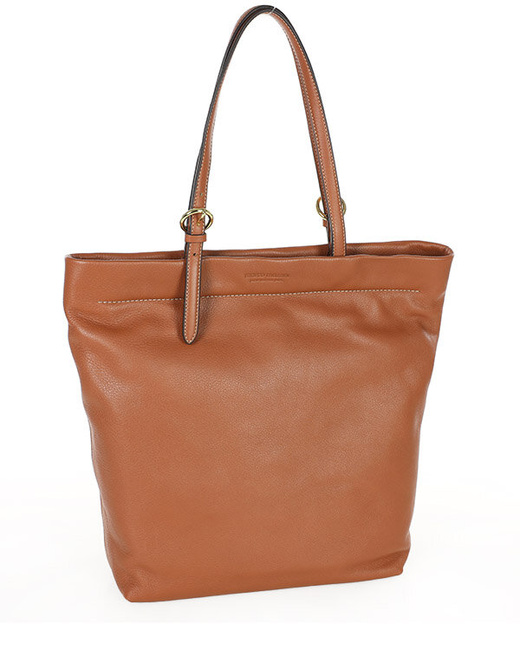 Torebka shopperka premium z miękkiej skóry cielęcej MARCO MAZZINI brązowa camel