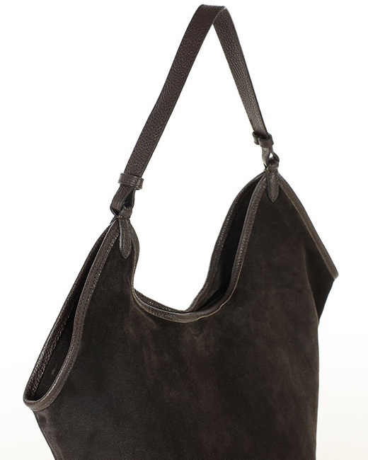 Torebka damska worek hobo bag skóra naturalna - MARCO MAZZINI czarna