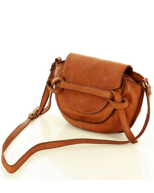 Marco Mazzini Torebka listonoszka skórzana saddle bag brąz camel
