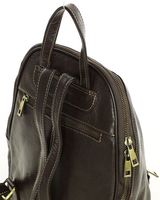 Elegancki plecak damski skórzany miejski minimalizm - MARCO MAZZINI brąz whisky