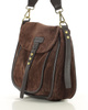 Torebka zamszowa saddle bag skórzana na ramię - MARCO MAZZINI ciemny brąz