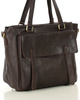 Torba skórzana shopper biznesowy z przegrodą - MARCO MAZZINI ciemny brąz