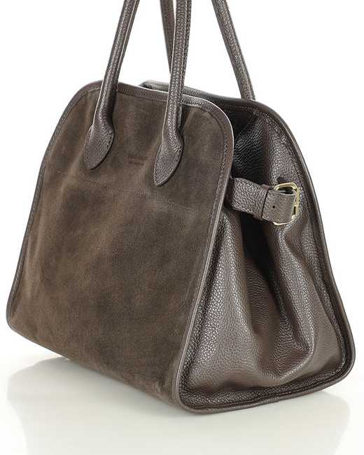 Torebka damska worek hobo bag skóra naturalna - MARCO MAZZINI czarna