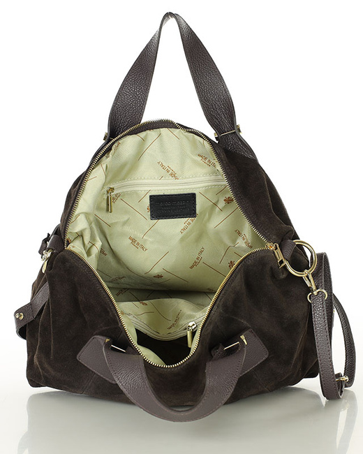 Torebka damska worek hobo bag skóra naturalna - MARCO MAZZINI czarna