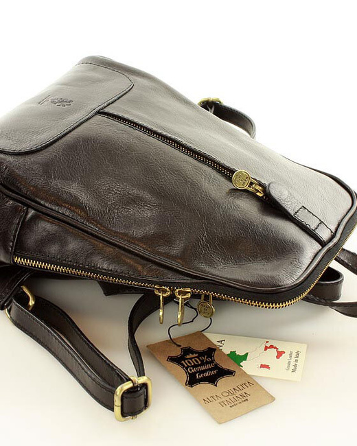 Skórzany plecak MAZZINI - Capri czarny