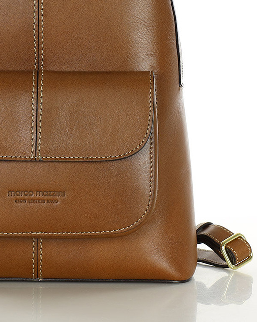 Elegancki plecak damski skórzany premium MARCO MAZZINI brązowy