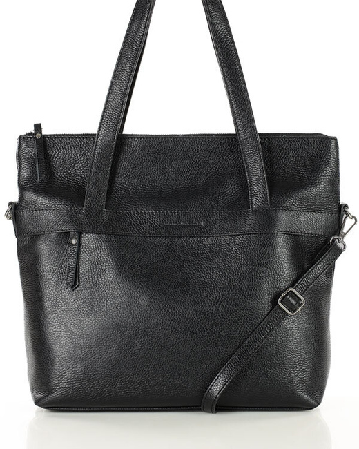 Torebka damska worek hobo bag skóra naturalna - MARCO MAZZINI czarna