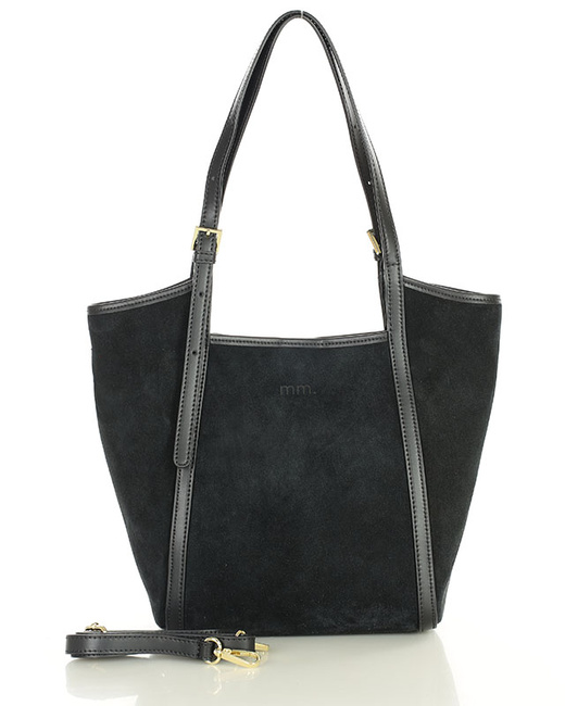 Torebka damska worek hobo bag skóra naturalna - MARCO MAZZINI czarna