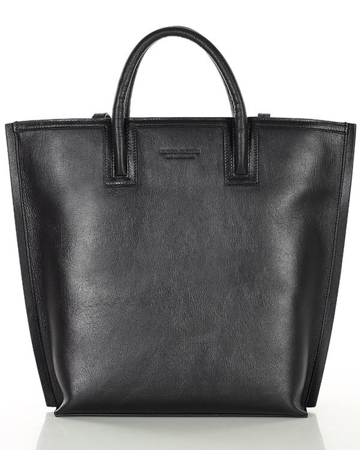 Ekskluzywna torba shopper do pracy skórzana premium MARCO MAZZINI czarna