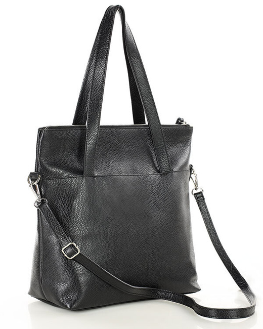 Torebka damska worek hobo bag skóra naturalna - MARCO MAZZINI czarna