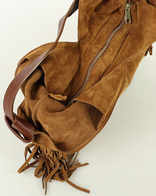 Torebka damska worek hobo bag skóra naturalna - MARCO MAZZINI czarna