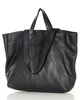 Duża torba shopper skórzana podwójne rączki - MARCO MAZZINI czarna