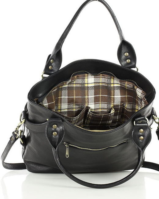 Torebka biznesowa damska kuferek skórzany premium bag - MARCO MAZZINI czarny