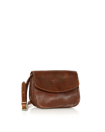 Torba skórzana przez ramię made in Toscana - MARCO MAZZINI brązowa