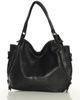 Torba skórzana wysokogatunkowa na ramię styl miejski shoulder leather bag - MARCO MAZZINI czarna