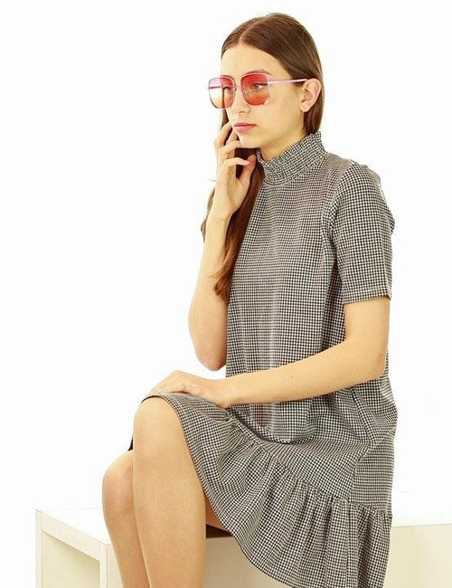 Kwadratowe okulary przeciwsłoneczne MAZZINI VINTAGE STYLE róż