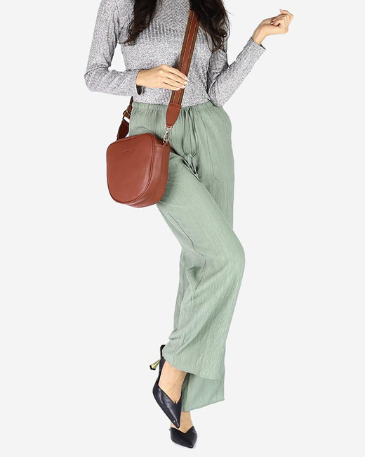 Torba skórzana na dwa zamki crossbody camera bag - MARCO MAZZINI brązowy