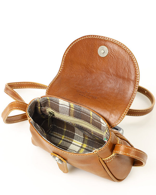 Mini torebka na telefon i portfel ze skóry pouch bag - MARCO MAZZINI camel