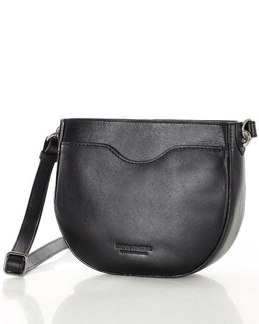 Elegancka torebka damska listonoszka skórzana premium MARCO MAZZINI czarna