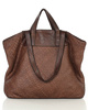 Torba damska pleciona shopper & shoulder leather bag MARCO MAZZINI brąz
