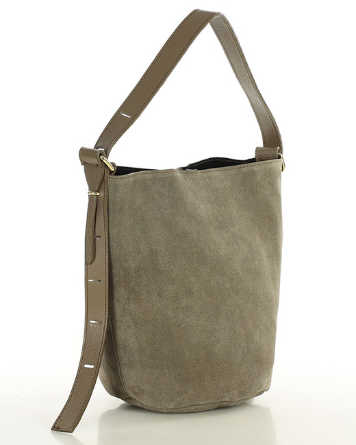 Torebka damska worek hobo bag skóra naturalna - MARCO MAZZINI czarna