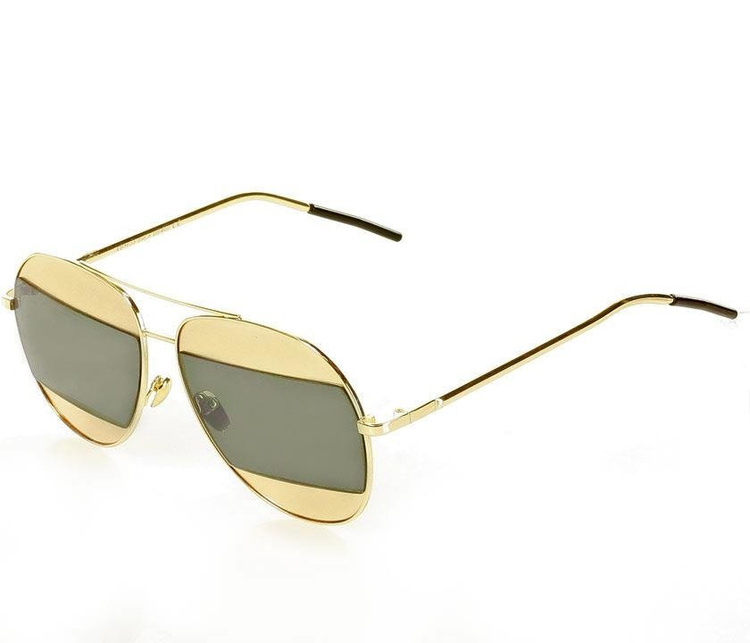 Nowoczesne okulary przeciwsłoneczne pilotki MAZZINI AVIATOR SPLIT złoty