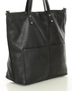 Torebka skórzana czarna duża typu shopper  - MARCO MAZZINI