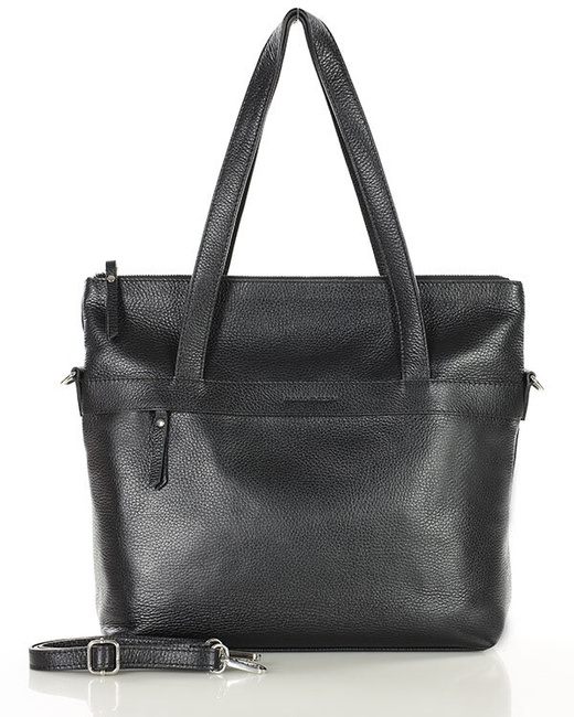 Torebka damska worek hobo bag skóra naturalna - MARCO MAZZINI czarna