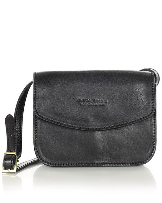 Torba skórzana przez ramię made in Toscana - MARCO MAZZINI czarna