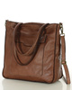 Torba shopper brązowa czekoladowa z kieszeniami skóra naturalna – MARCO MAZZINI
