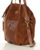 Torba skórzana zamszowa shopper z kieszeniami - It bag MARCO MAZZINI brązowy