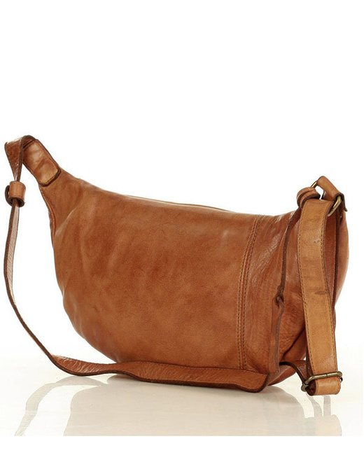 Uniwersalna torebka nerka półksiężyc crossbody runway - skóra naturalna Marco Mazzini brąz