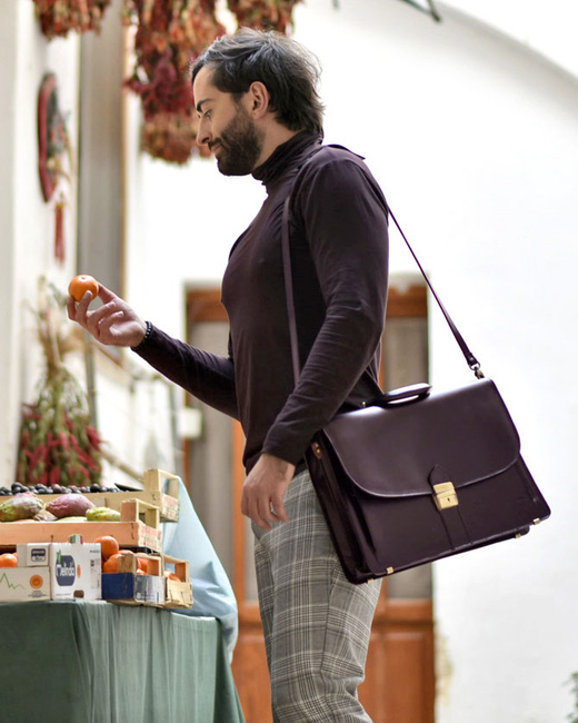 Teczka skórzana ciemny brąz LUCA