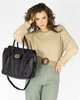 Kultowa torba damska do ręki ze skóry vintage capsule leather bag MARCO MAZZINI czarna