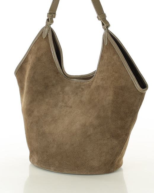 Torebka damska worek hobo bag skóra naturalna - MARCO MAZZINI czarna