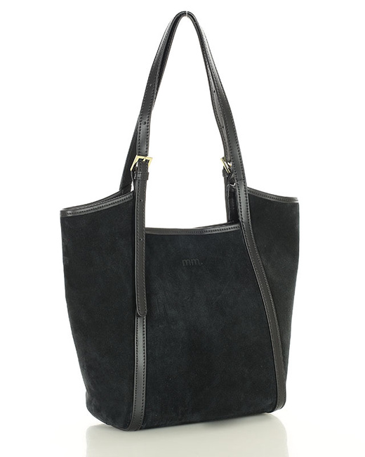 Torebka damska worek hobo bag skóra naturalna - MARCO MAZZINI czarna