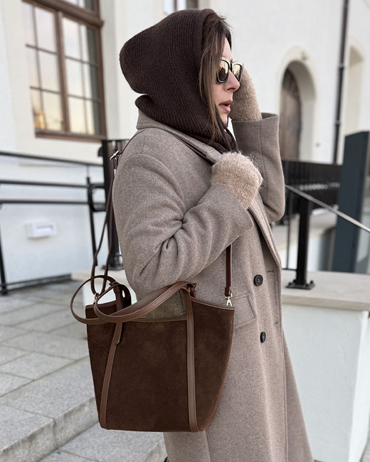 Torebka damska worek hobo bag skóra naturalna - MARCO MAZZINI czarna