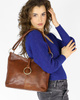 Klasyczna torba skórzana na ramię premium leather - MARCO MAZZINI brązowa