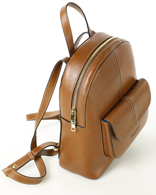 Elegancki plecak damski skórzany premium MARCO MAZZINI brązowy