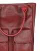 Torebka skórzany shopper bag z kieszeniami - MARCO MAZZINI ciemny czerwony