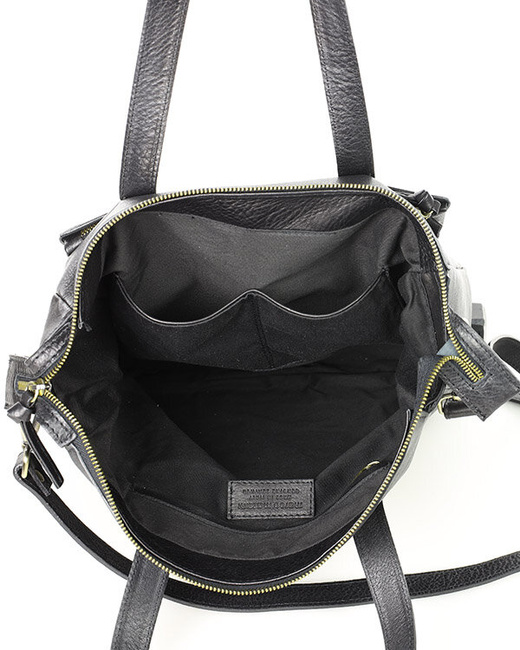 Luksusowa torebka shopperka aktówka skórzana MARCO MAZZINI czarna