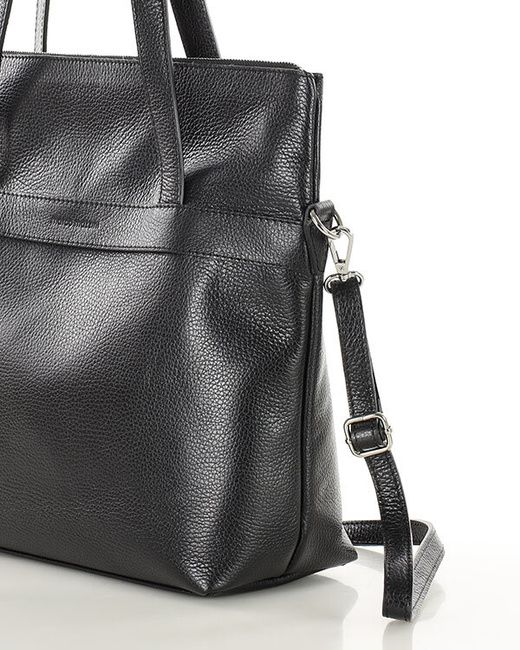 Torebka damska worek hobo bag skóra naturalna - MARCO MAZZINI czarna