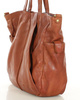 Miękka torebka skórzana shopperka na ramię - MARCO MAZZINI - brąz camel