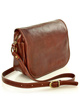 Włoska torebka listonoszka skórzana z klapą MARCO MAZZINI - Alabama Classico brązowa
